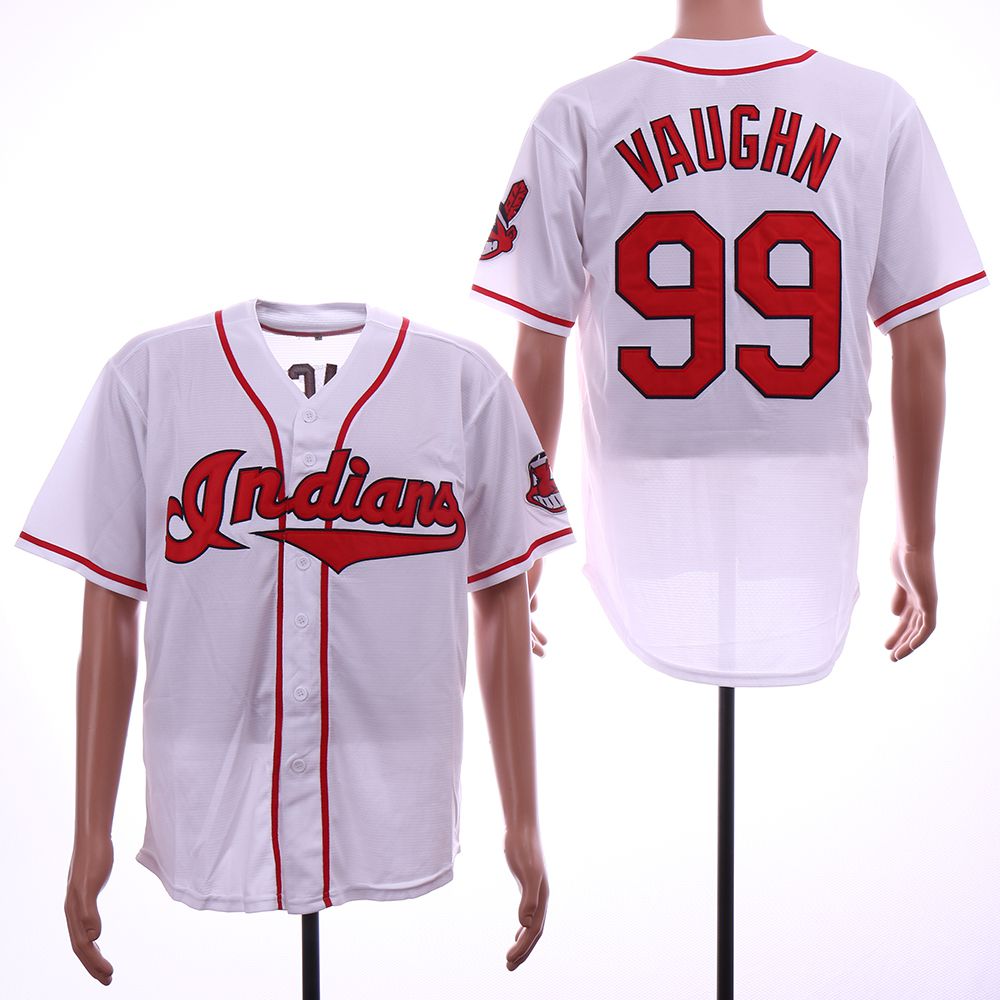 Men Cleveland Indians #99 Vaughn White Throwback MLB Jerseys->cleveland indians->MLB Jersey